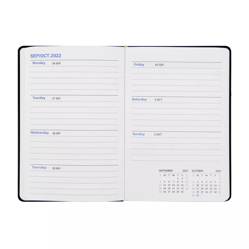 Hardcover PU Leather 2022-2023 Weekly, Monthly and  Daily Planner ****COMES W/FREE PEN****  (STICKERS NOT INCLUDED)