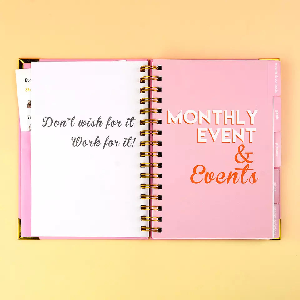 Elegant Colorful 6 Month Daily, Monthly, and Weekly  Journal/Diary/Planner Set  ***Comes W/FREE PEN***