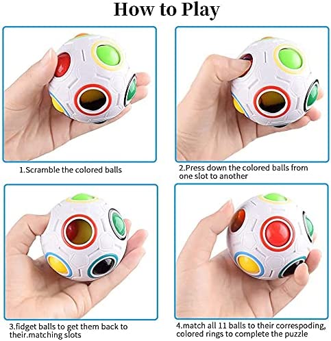 Fidget Rainbow Stress Relief Ball for Children Teens & Adults