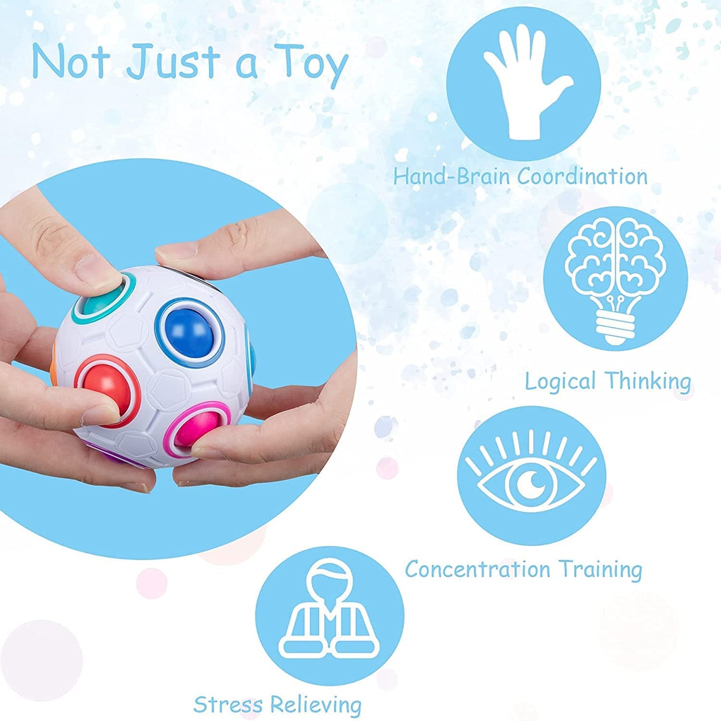 Fidget Rainbow Stress Relief Ball for Children Teens & Adults