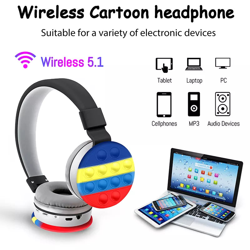 Wireless Bluetooth Bubble Pop Fidget Headset for Children and Adults.