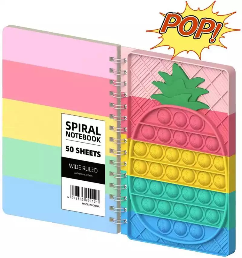 Pop-it Fidget Notebook for Journaling, Drawing, Planning, and Stress decompressor.