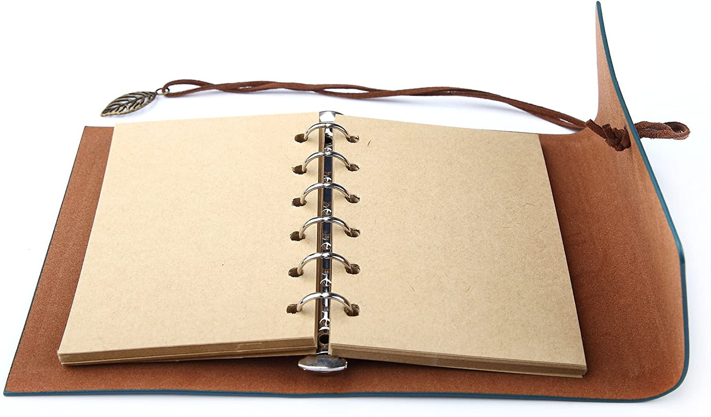 Refillable Leather Sketch Travelers Journal/Planner  Notebook -A5 Travel Journal *** W/ FREE 50 sheets/100 pages refillable lined paper and pen***